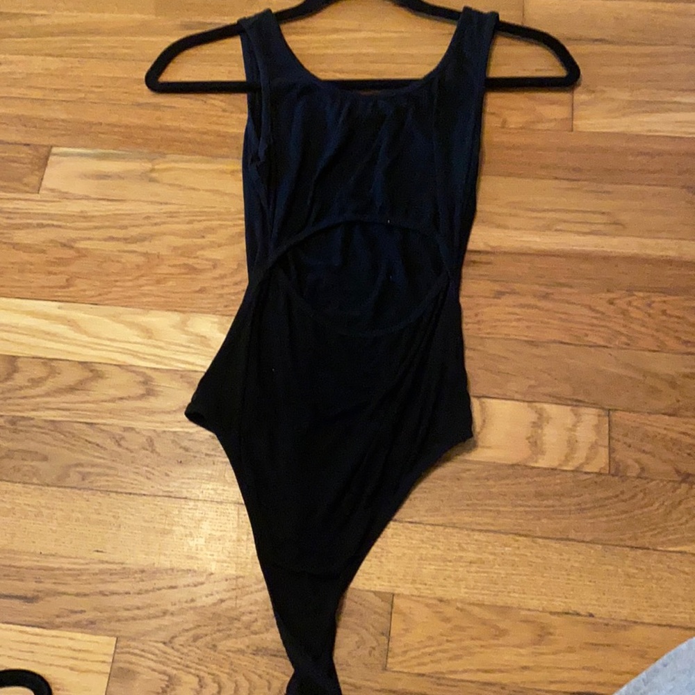 Shein Black Bodysuit with front cutout